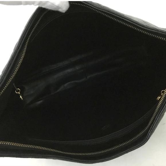 CHANEL Quilted Matelasse CC Logo Lambskin Shoulder Bag Black - Picture 8 of 11